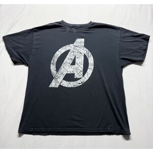 Marvel Avengers Logo Graphic T Shirt Black 2XL Licensed‎ Superhero Tee